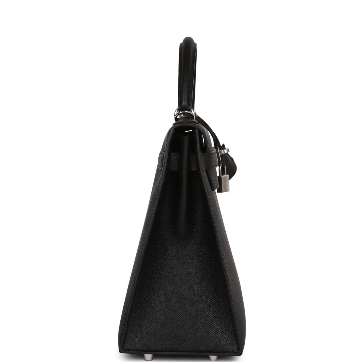 Hermès Kelly Sellier 32 Black Epsom Palladium Hardware