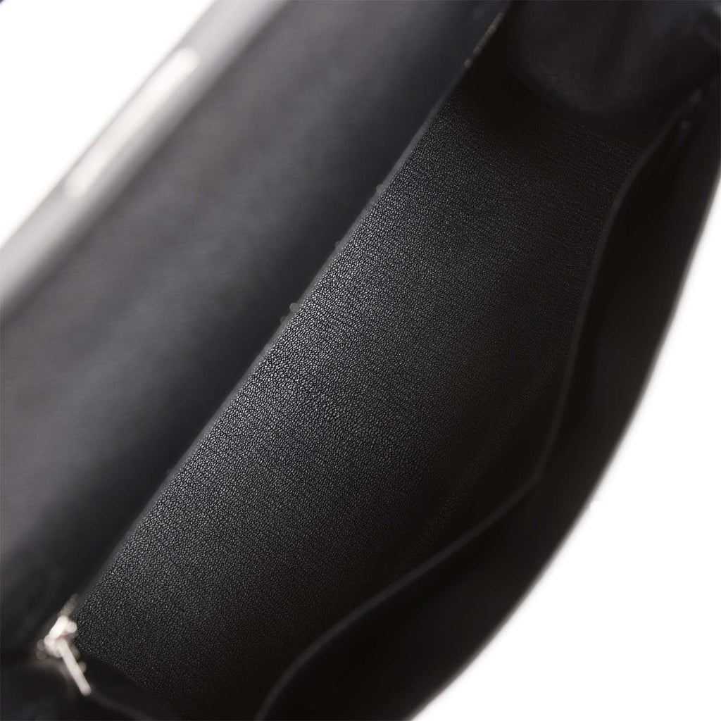 Hermès Kelly Sellier 32 Black Epsom Palladium Hardware