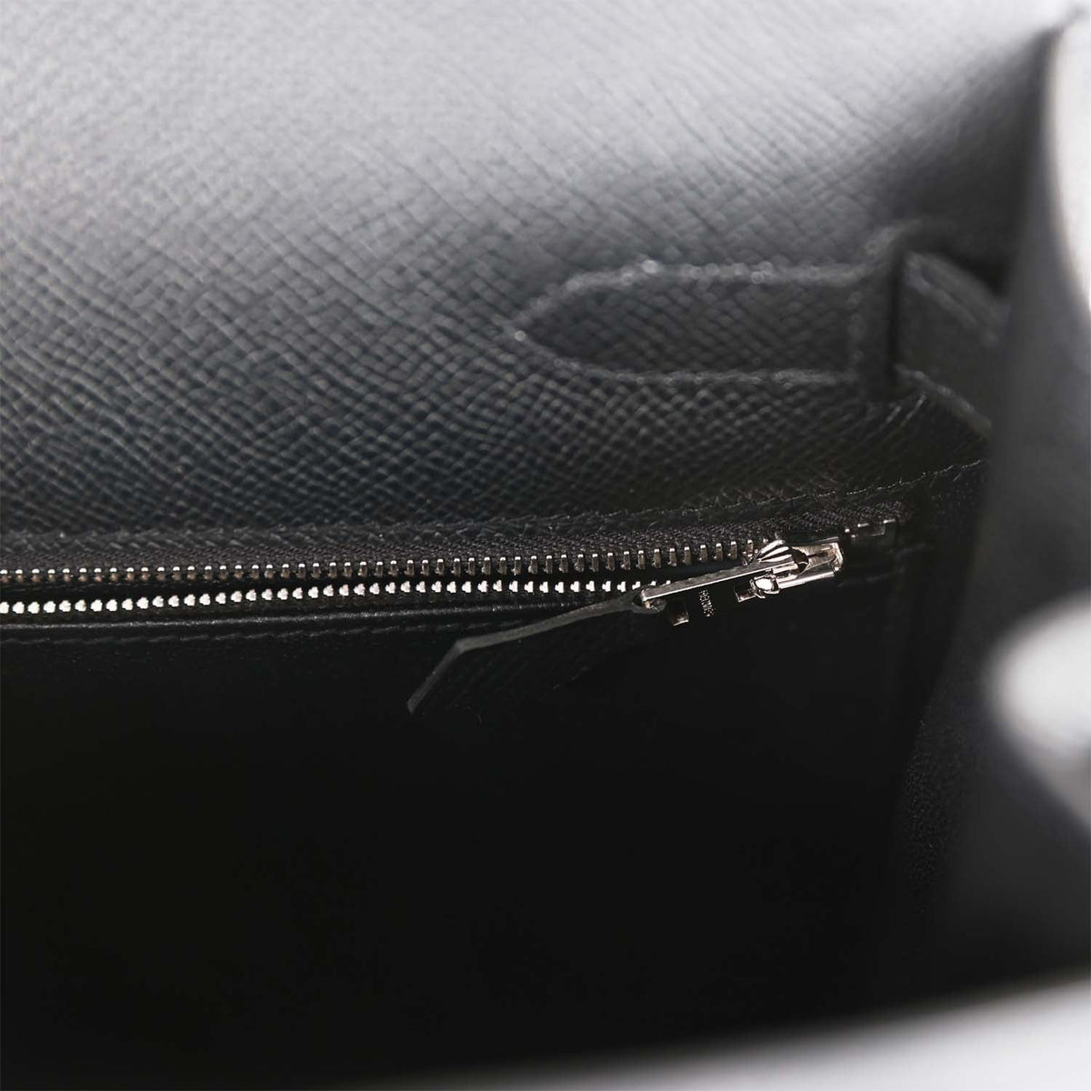 Hermès Kelly Sellier 32 Black Epsom Palladium Hardware