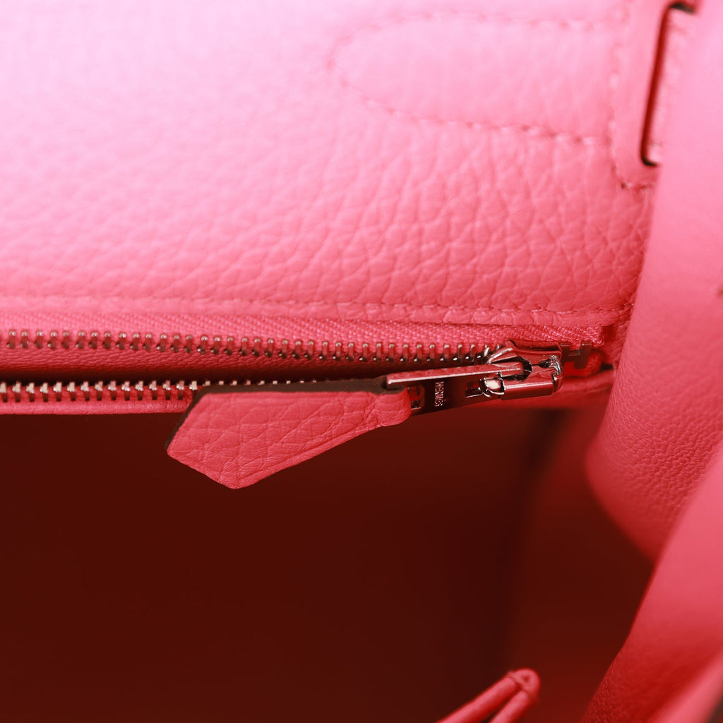 Hermès Kelly Retourne 32 Rose Azalee Clemence Palladium Hardware