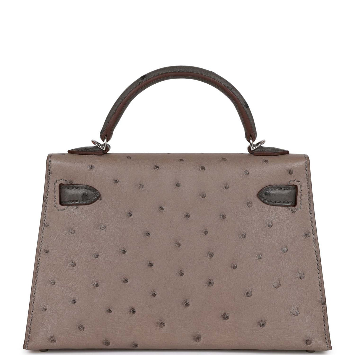 Hermès Special Order (HSS) Kelly Sellier 20 Gris Tourterelle and Graphite Ostrich Palladium Hardware
