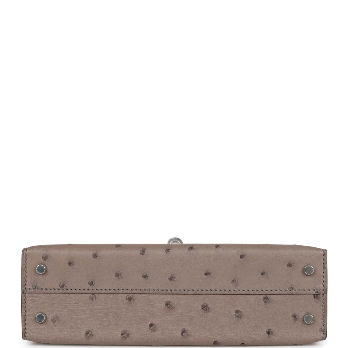 Hermès Special Order (HSS) Kelly Sellier 20 Gris Tourterelle and Graphite Ostrich Palladium Hardware