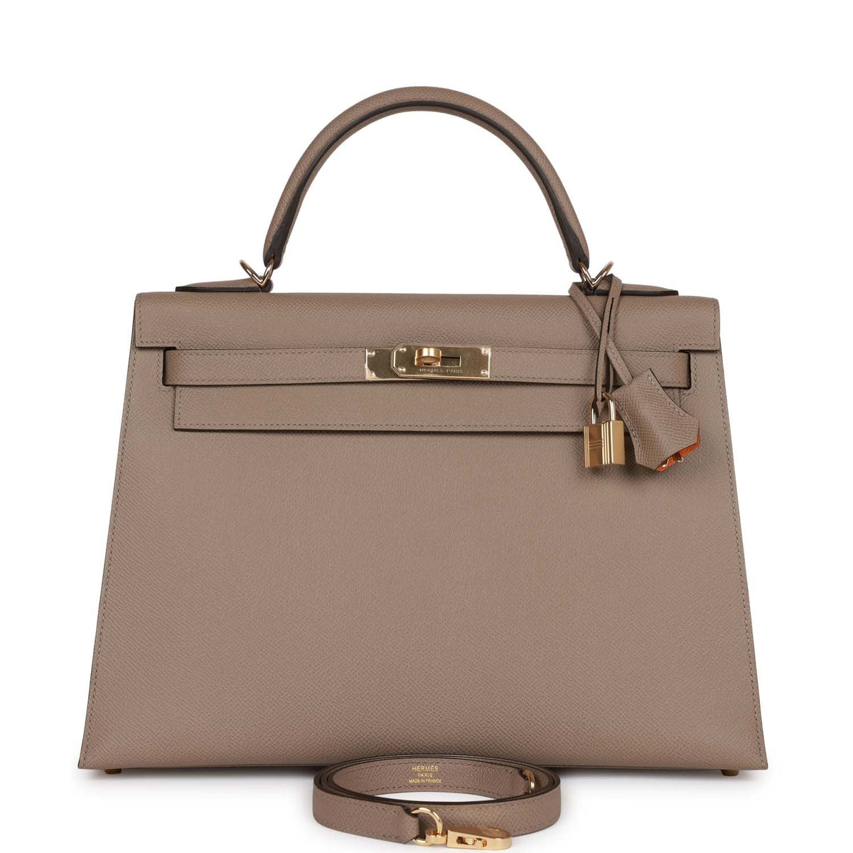 Hermès Special Order (HSS) Kelly Sellier 32 Gris Asphalte Verso Epsom Permabrass Hardware