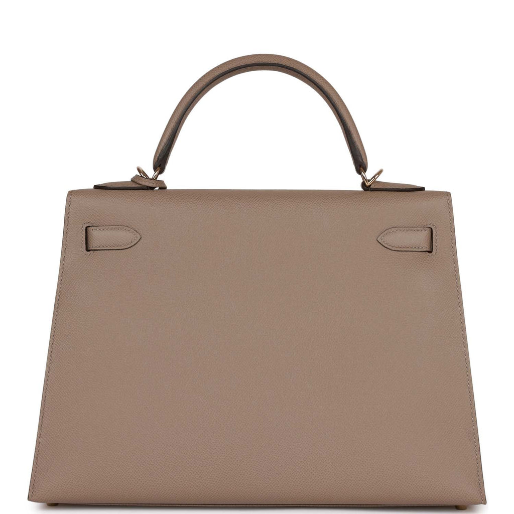 Hermès Special Order (HSS) Kelly Sellier 32 Gris Asphalte Verso Epsom Permabrass Hardware