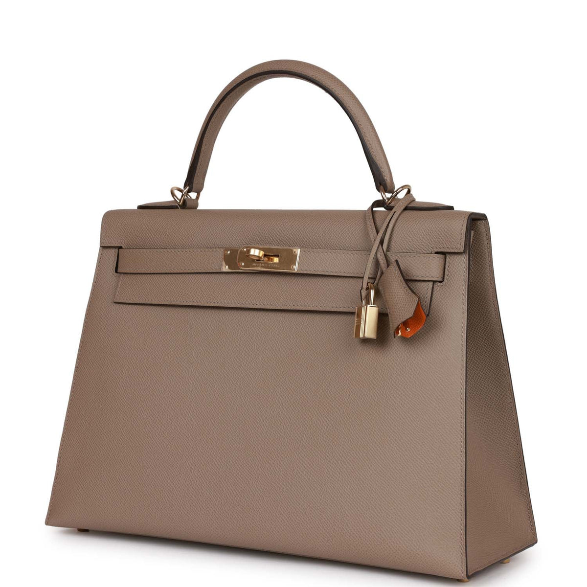 Hermès Special Order (HSS) Kelly Sellier 32 Gris Asphalte Verso Epsom Permabrass Hardware