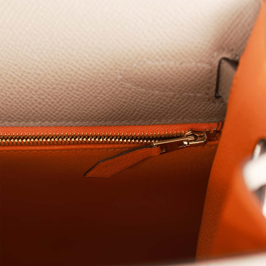 Hermès Special Order (HSS) Kelly Sellier 32 Gris Asphalte Verso Epsom Permabrass Hardware