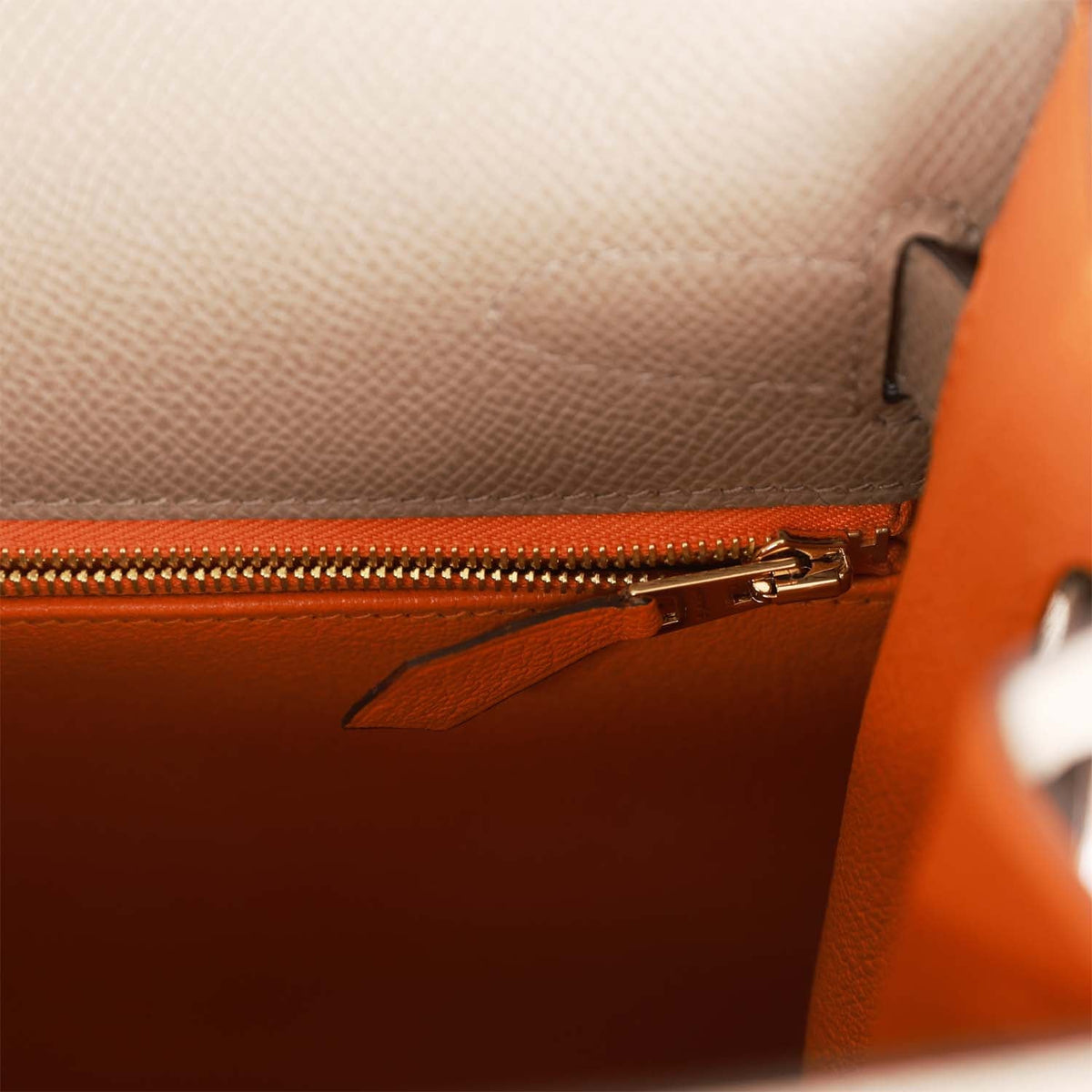 Hermès Special Order (HSS) Kelly Sellier 32 Gris Asphalte Verso Epsom Permabrass Hardware
