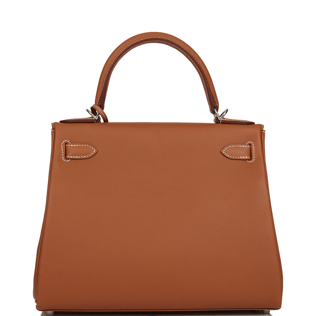 Hermès Kelly Retourne 28 Gold Evercolor Palladium Hardware