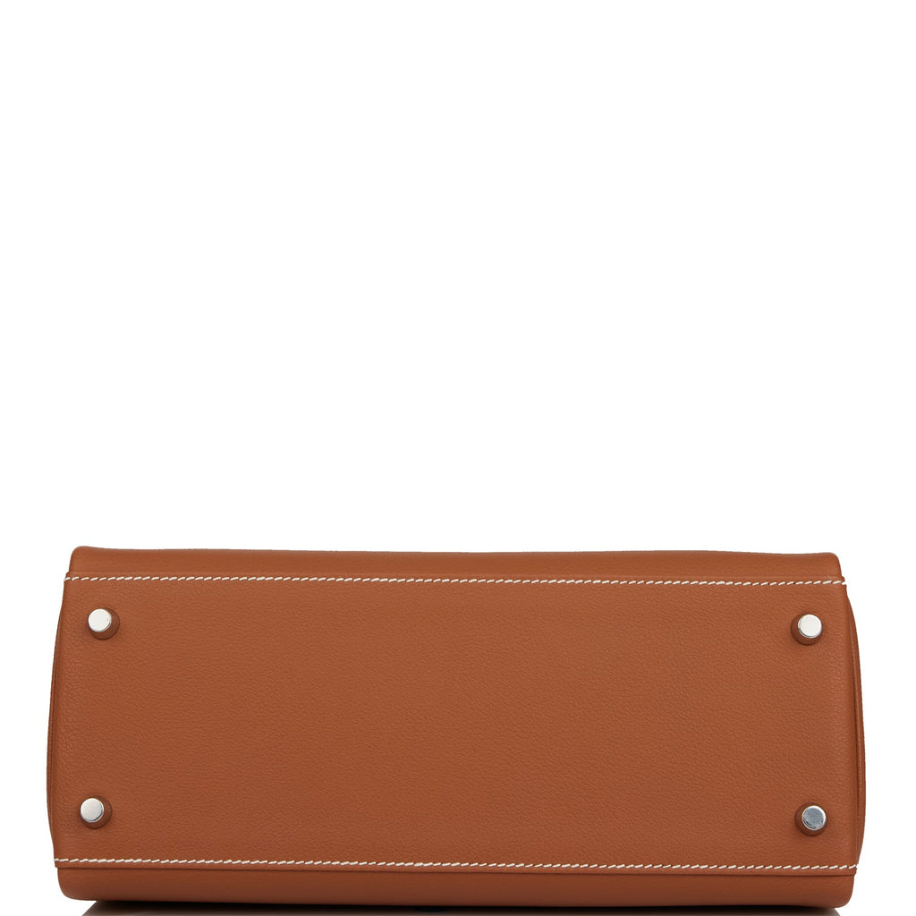Hermès Kelly Retourne 28 Gold Evercolor Palladium Hardware