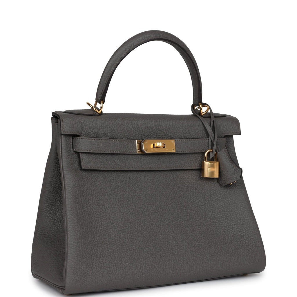 Hermès Kelly Retourne 28 Etain Togo Gold Hardware