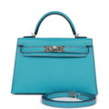 Hermès Special Order (HSS) Kelly Sellier 20 Bleu du Nord and Bougainvillea Epsom Palladium Hardware