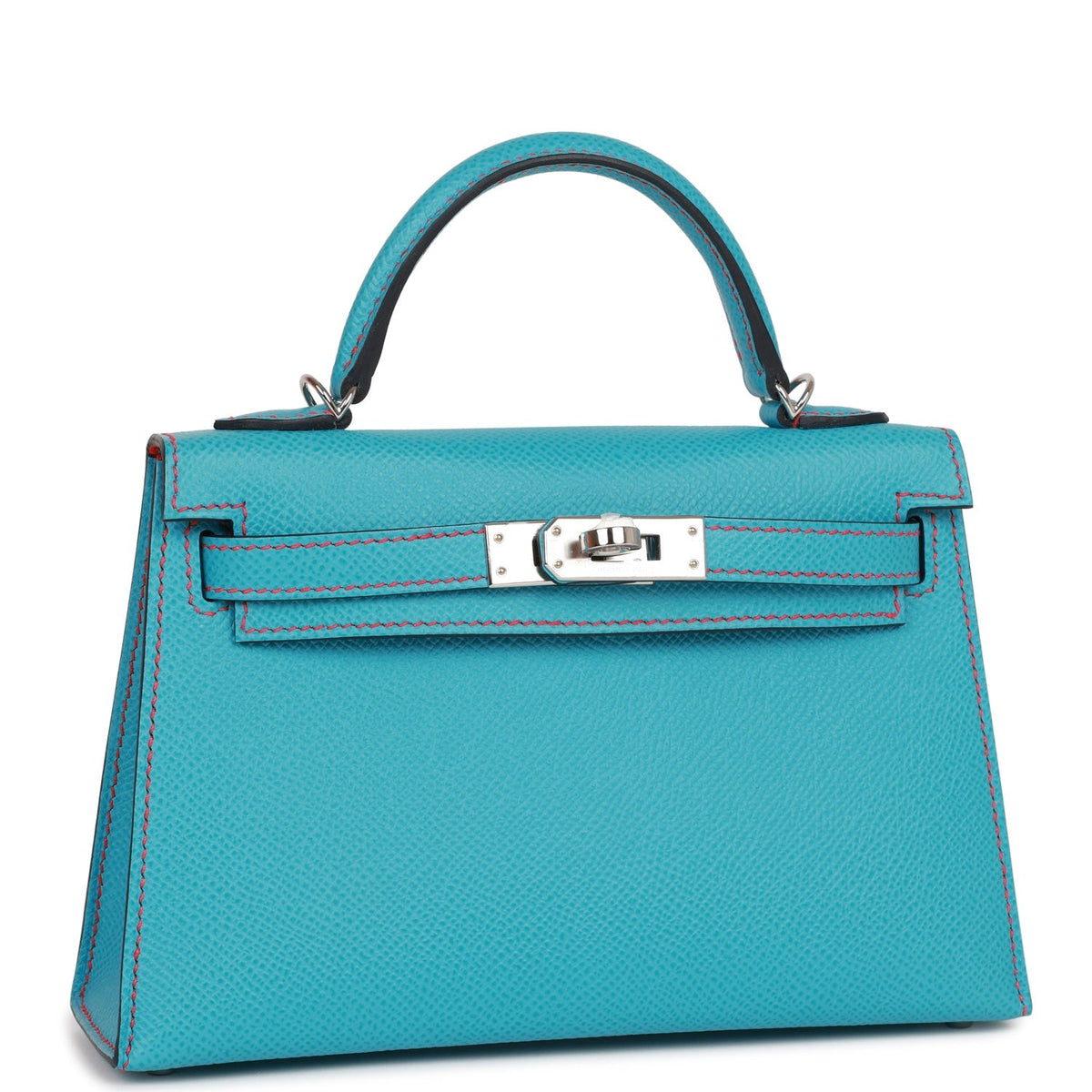 Hermès Special Order (HSS) Kelly Sellier 20 Bleu du Nord and Bougainvillea Epsom Palladium Hardware