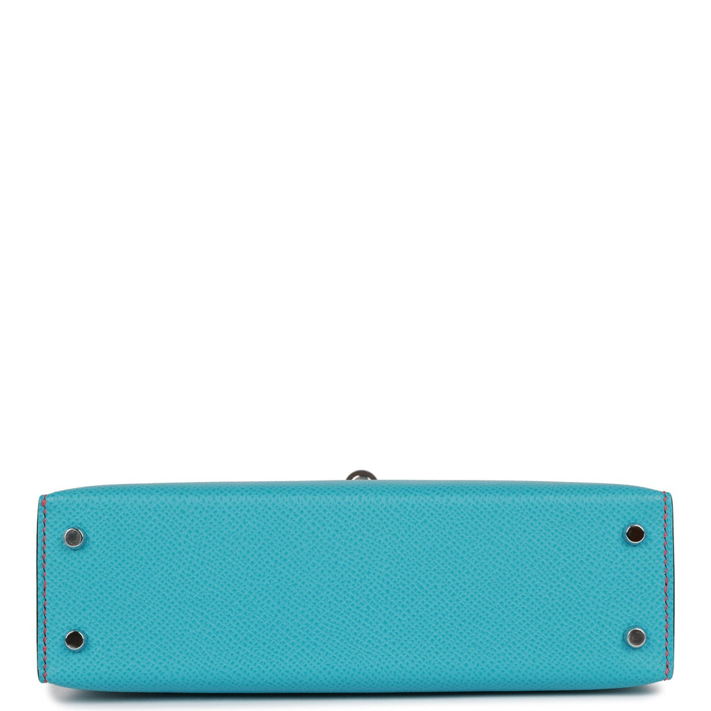 Hermès Special Order (HSS) Kelly Sellier 20 Bleu du Nord and Bougainvillea Epsom Palladium Hardware