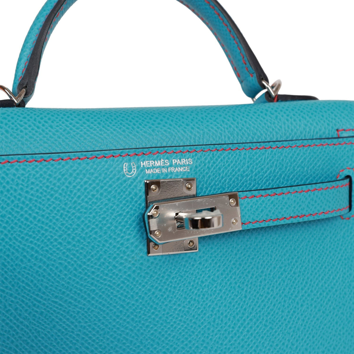 Hermès Special Order (HSS) Kelly Sellier 20 Bleu du Nord and Bougainvillea Epsom Palladium Hardware