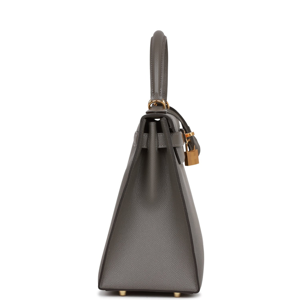 Hermès Kelly Sellier 28 Gris Meyer Epsom Gold Hardware
