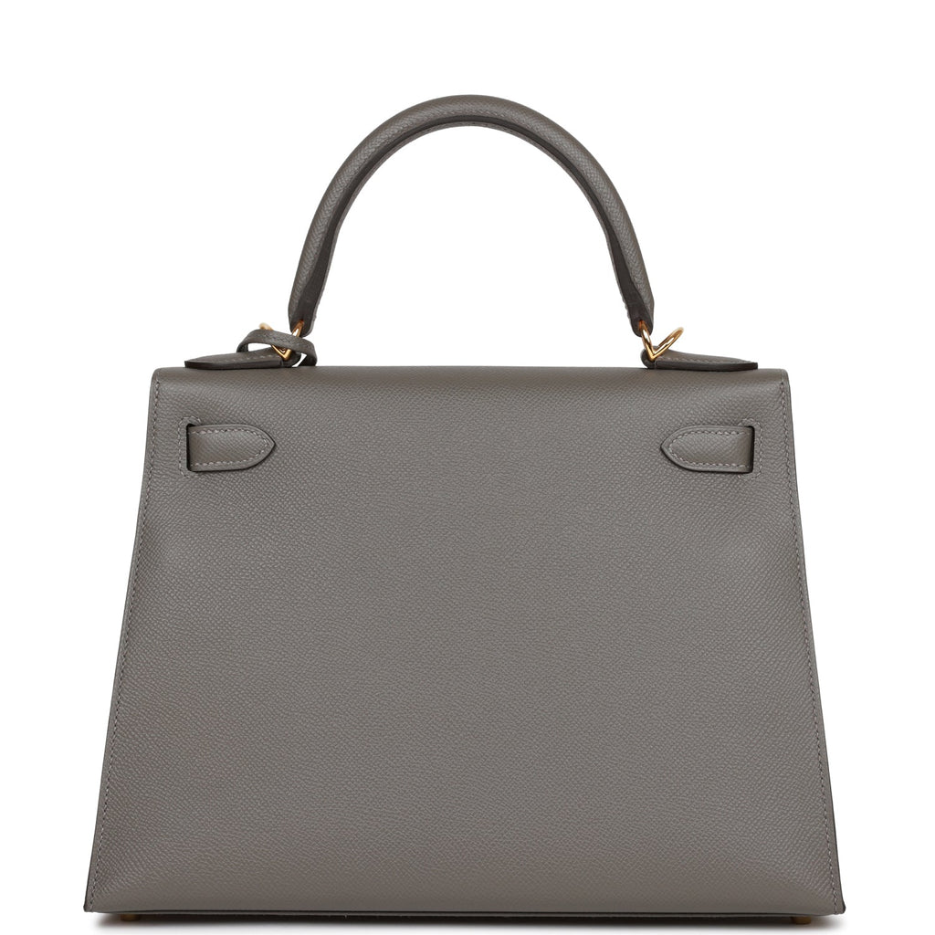 Hermès Kelly Sellier 28 Gris Meyer Epsom Gold Hardware