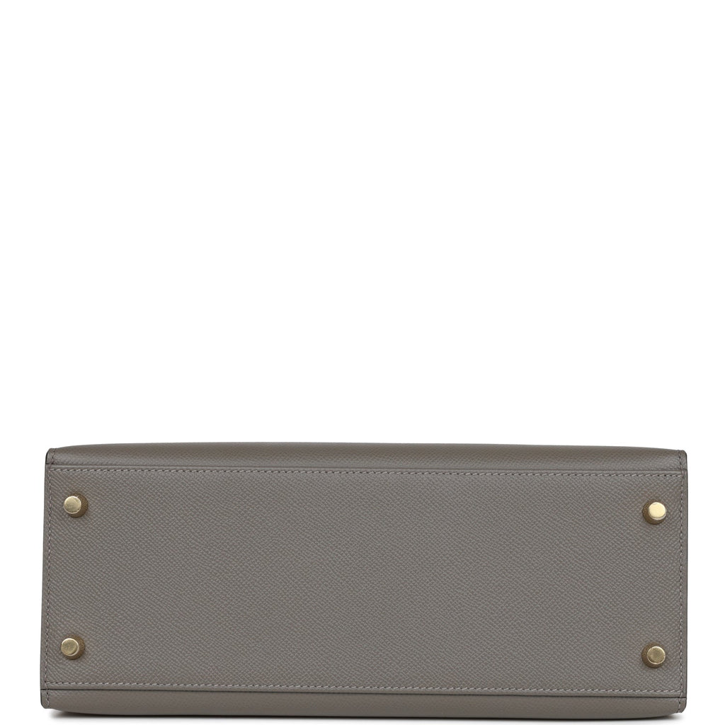 Hermès Kelly Sellier 28 Gris Meyer Epsom Gold Hardware