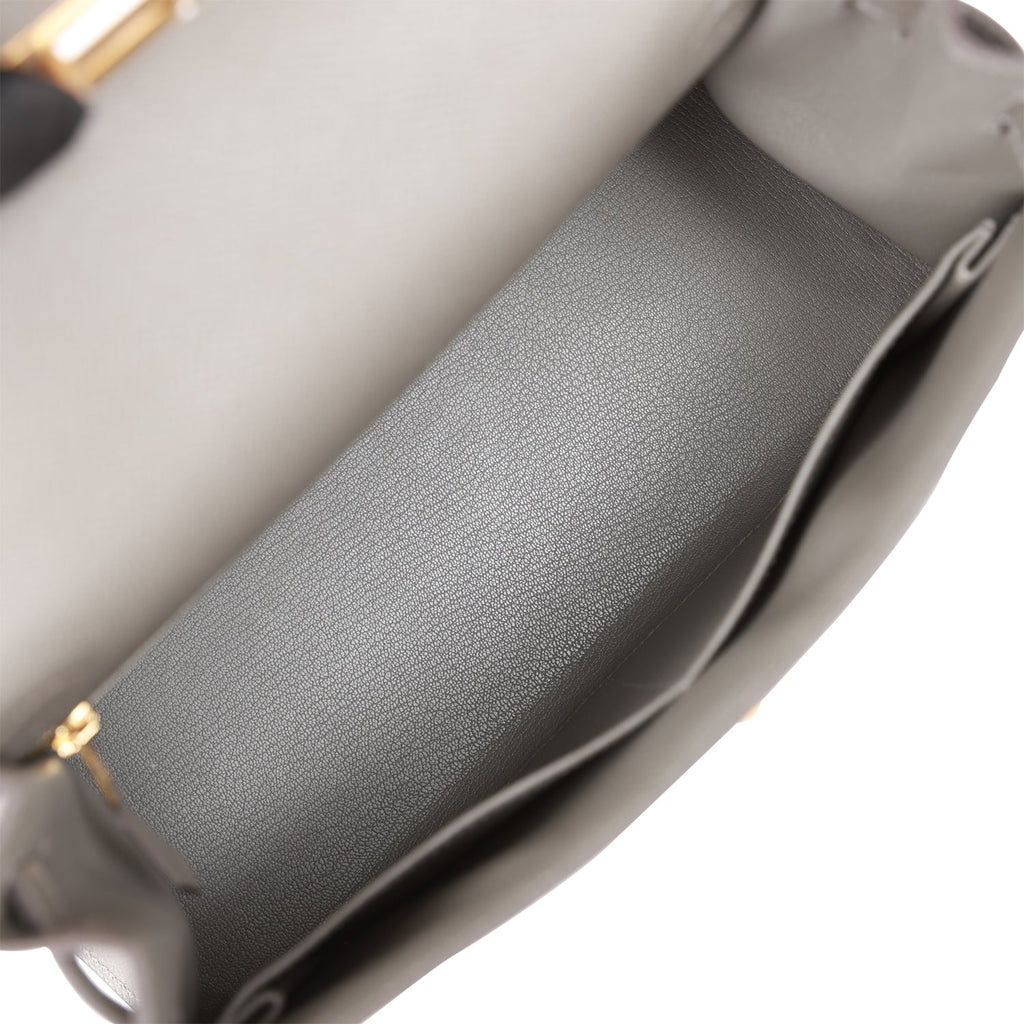 Hermès Kelly Sellier 28 Gris Meyer Epsom Gold Hardware