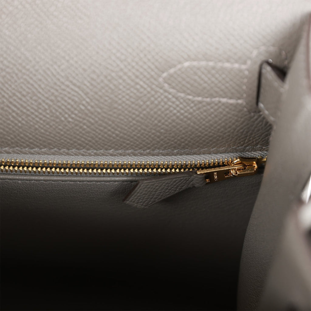Hermès Kelly Sellier 28 Gris Meyer Epsom Gold Hardware