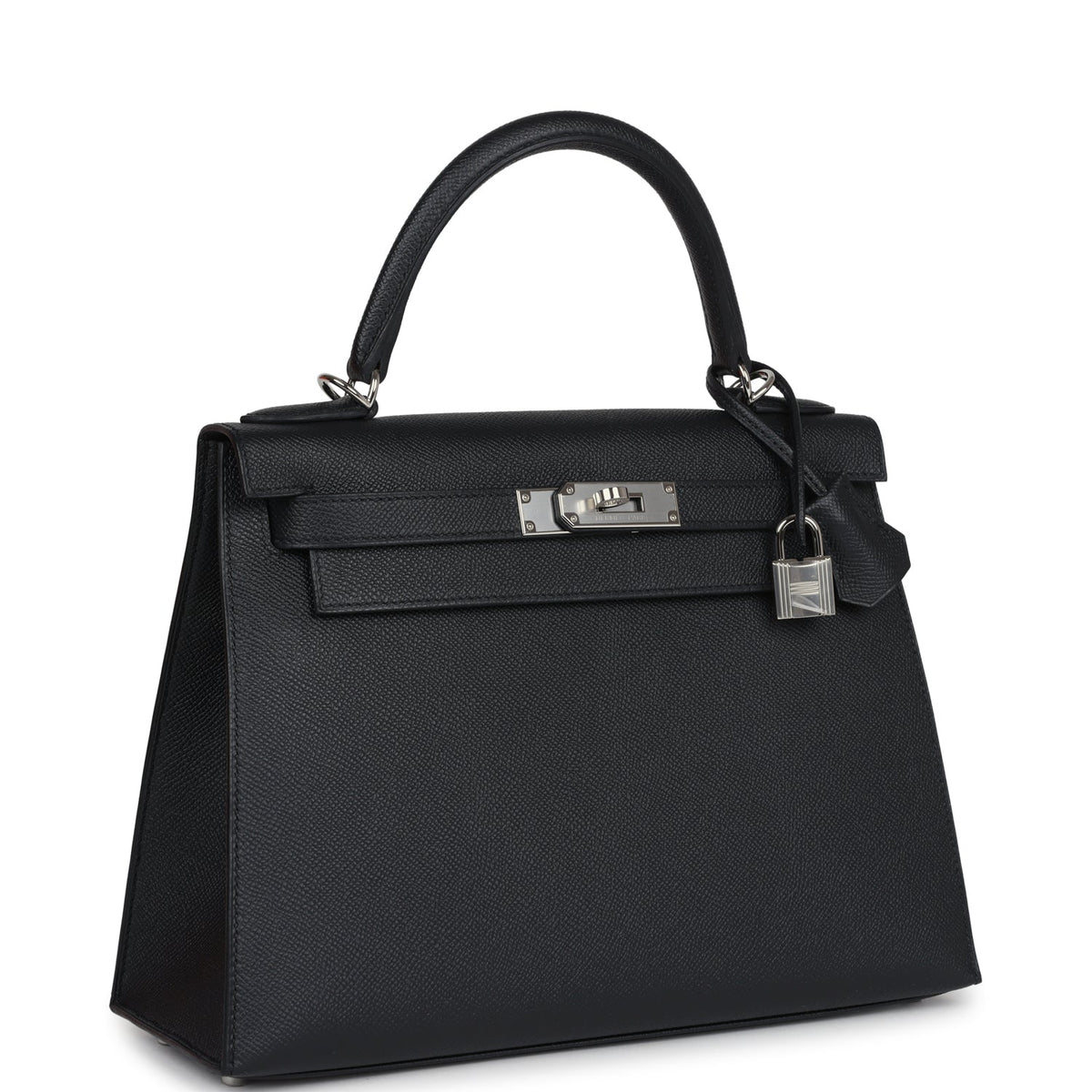 Hermès Kelly Sellier 28 Black Epsom Palladium Hardware