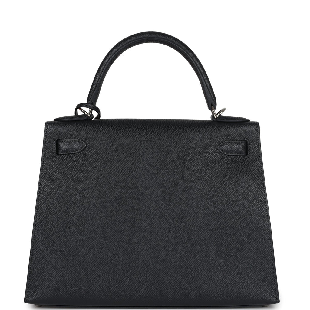 Hermès Kelly Sellier 28 Black Epsom Palladium Hardware