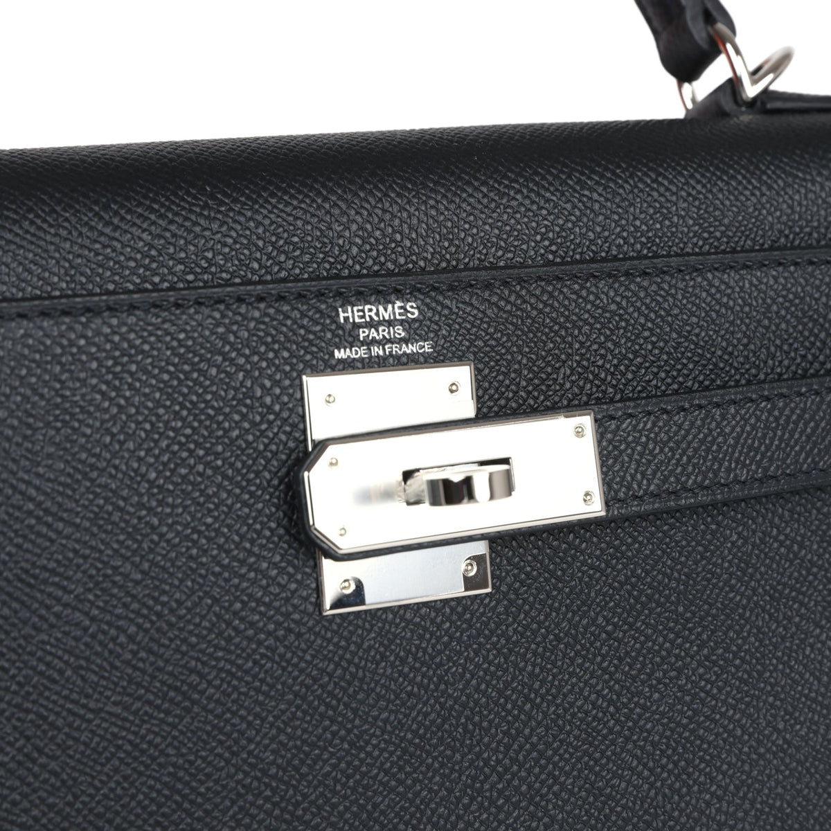 Hermès Kelly Sellier 28 Black Epsom Palladium Hardware