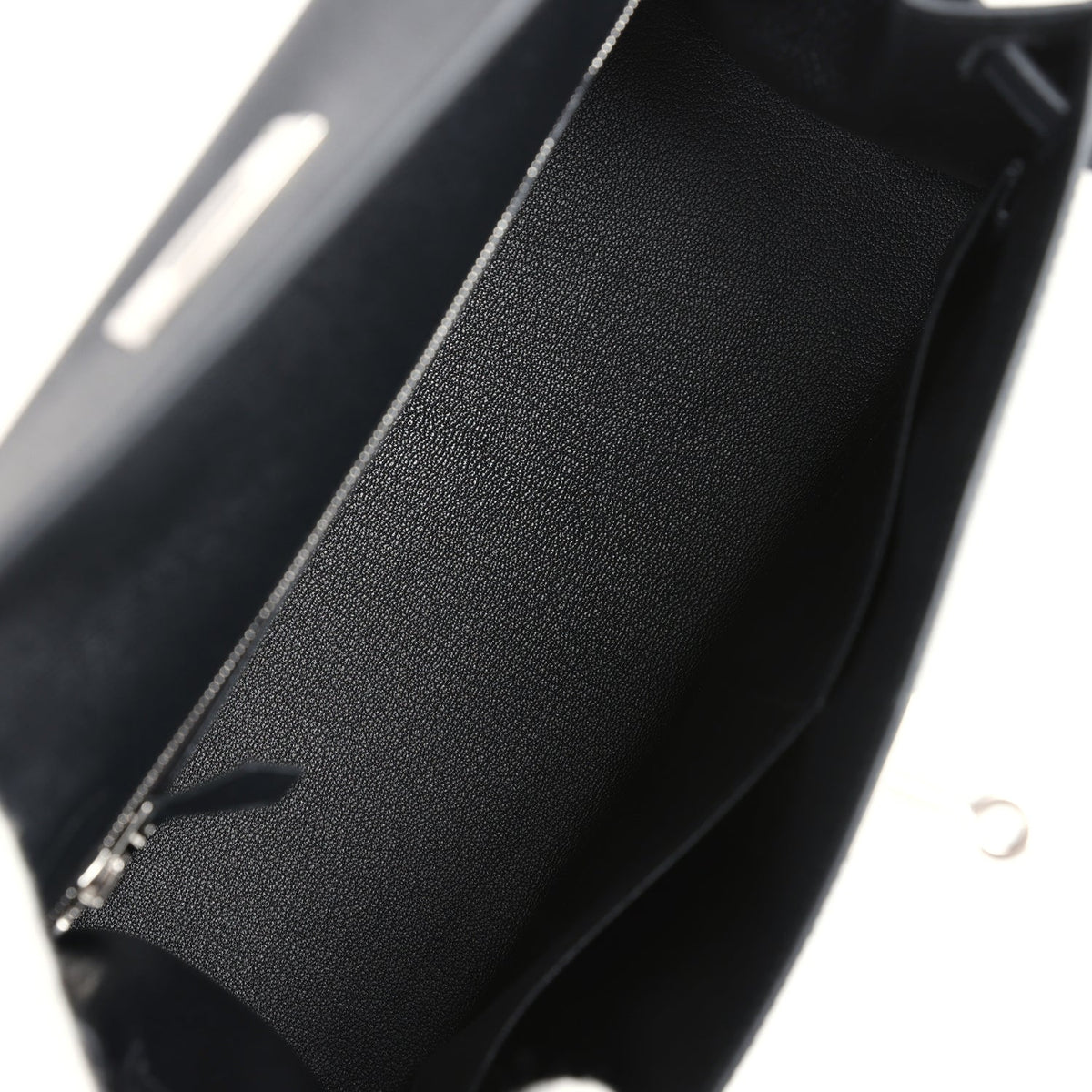 Hermès Kelly Sellier 28 Black Epsom Palladium Hardware
