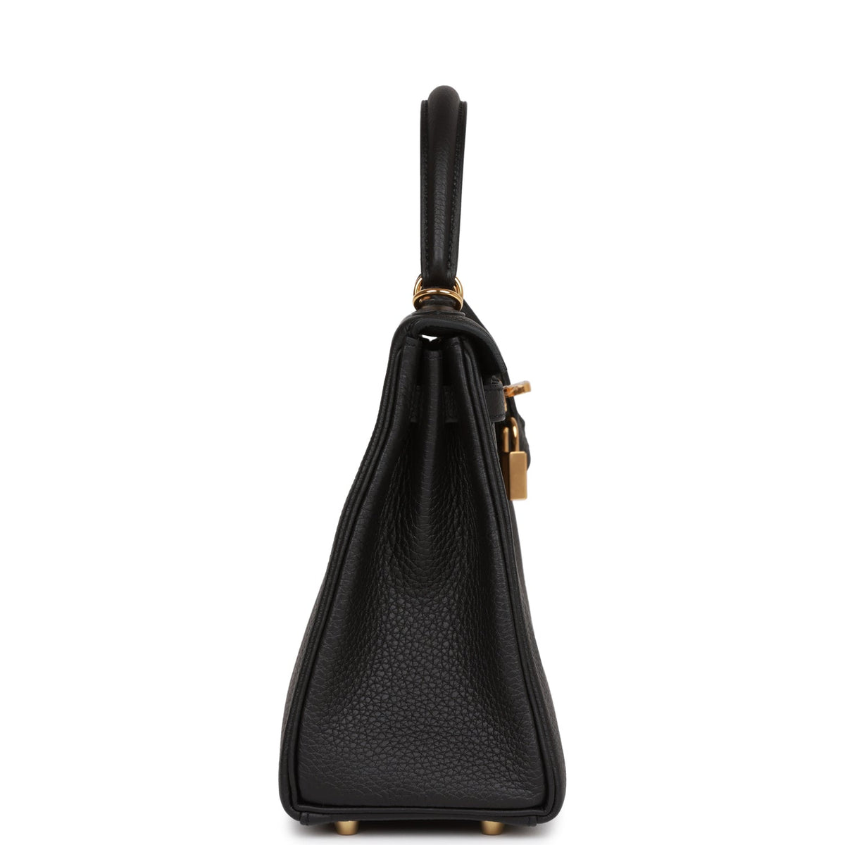 Hermès Kelly Retourne 25 Black Togo Gold Hardware