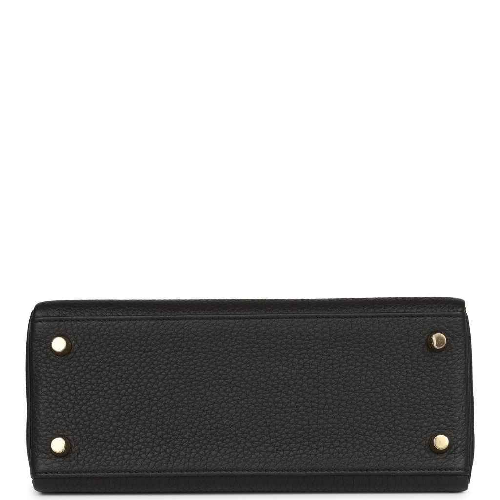 Hermès Kelly Retourne 25 Black Togo Gold Hardware