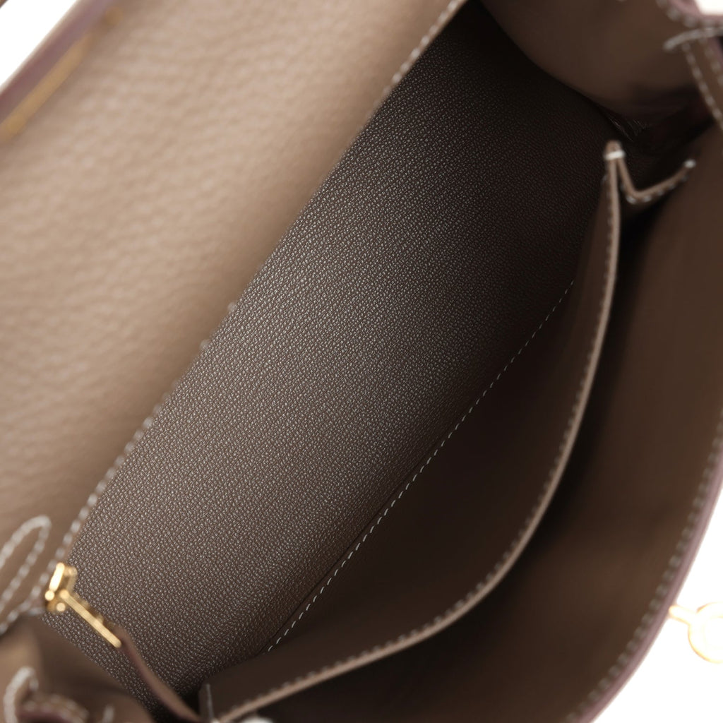 Hermès Kelly Retourne 25 Etoupe Togo Gold Hardware