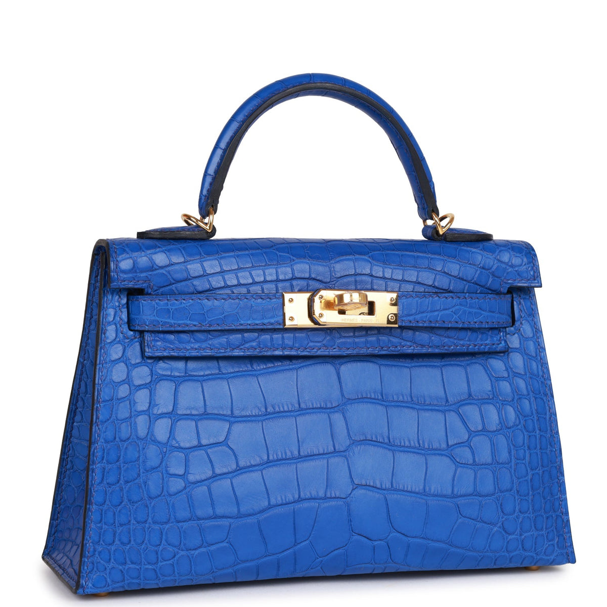Hermès Kelly Sellier 20 Bleu Royal Matte Faux Leather Gold Hardware