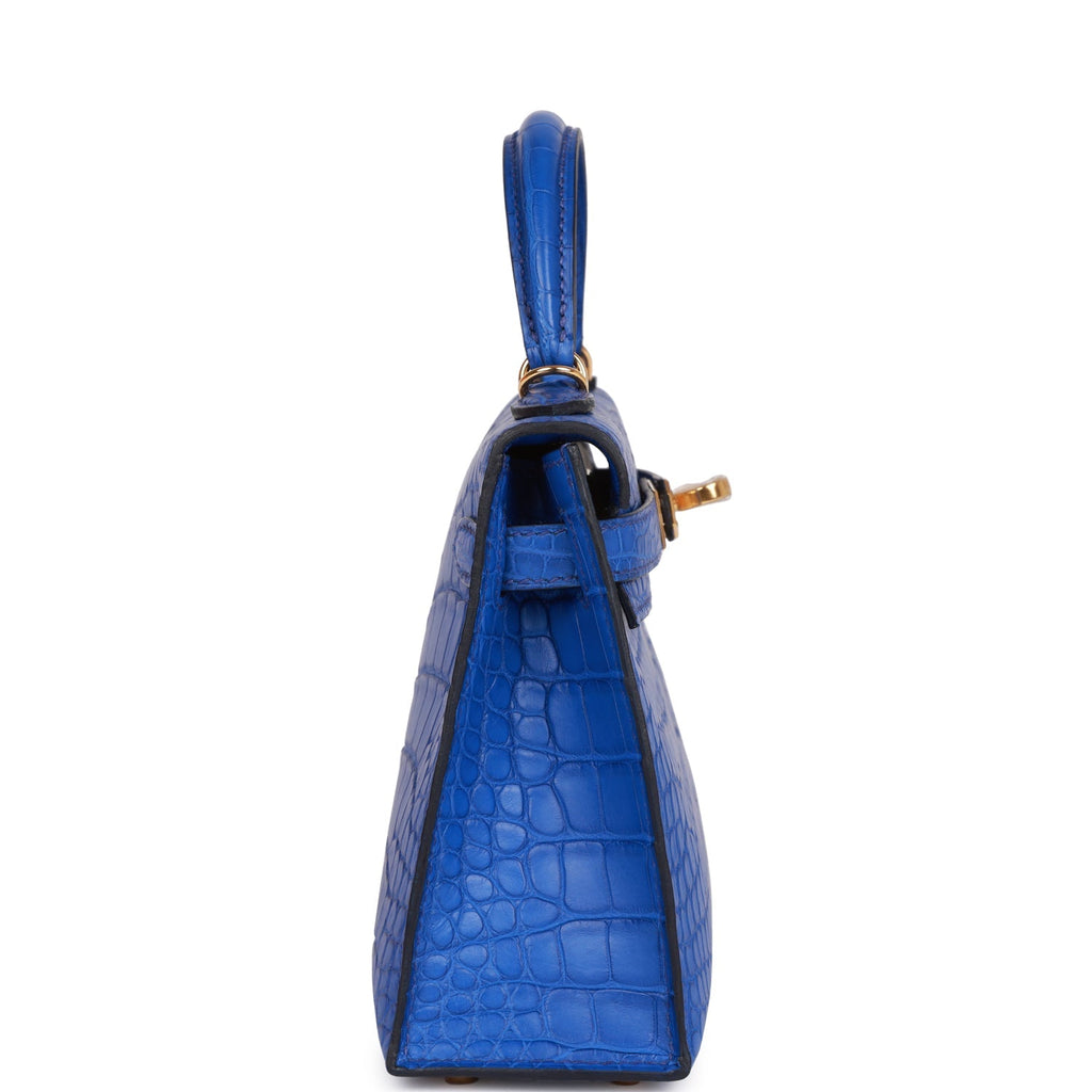 Hermès Kelly Sellier 20 Bleu Royal Matte Faux Leather Gold Hardware