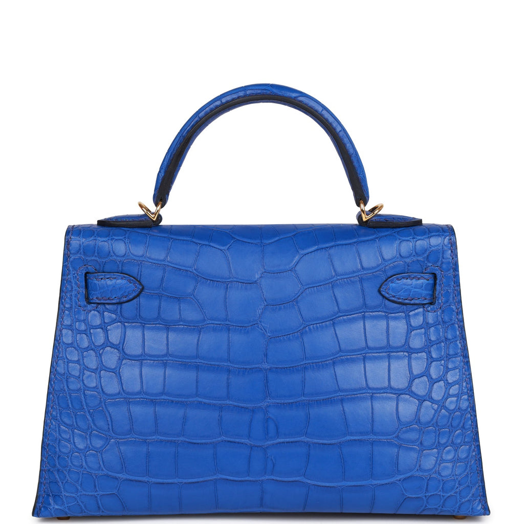 Hermès Kelly Sellier 20 Bleu Royal Matte Faux Leather Gold Hardware
