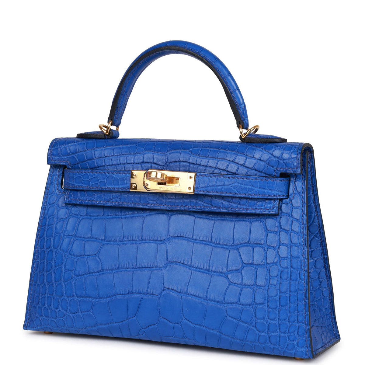 Hermès Kelly Sellier 20 Bleu Royal Matte Faux Leather Gold Hardware