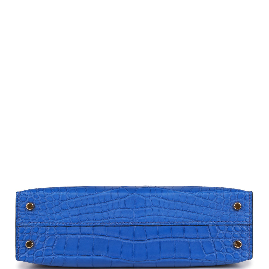 Hermès Kelly Sellier 20 Bleu Royal Matte Faux Leather Gold Hardware