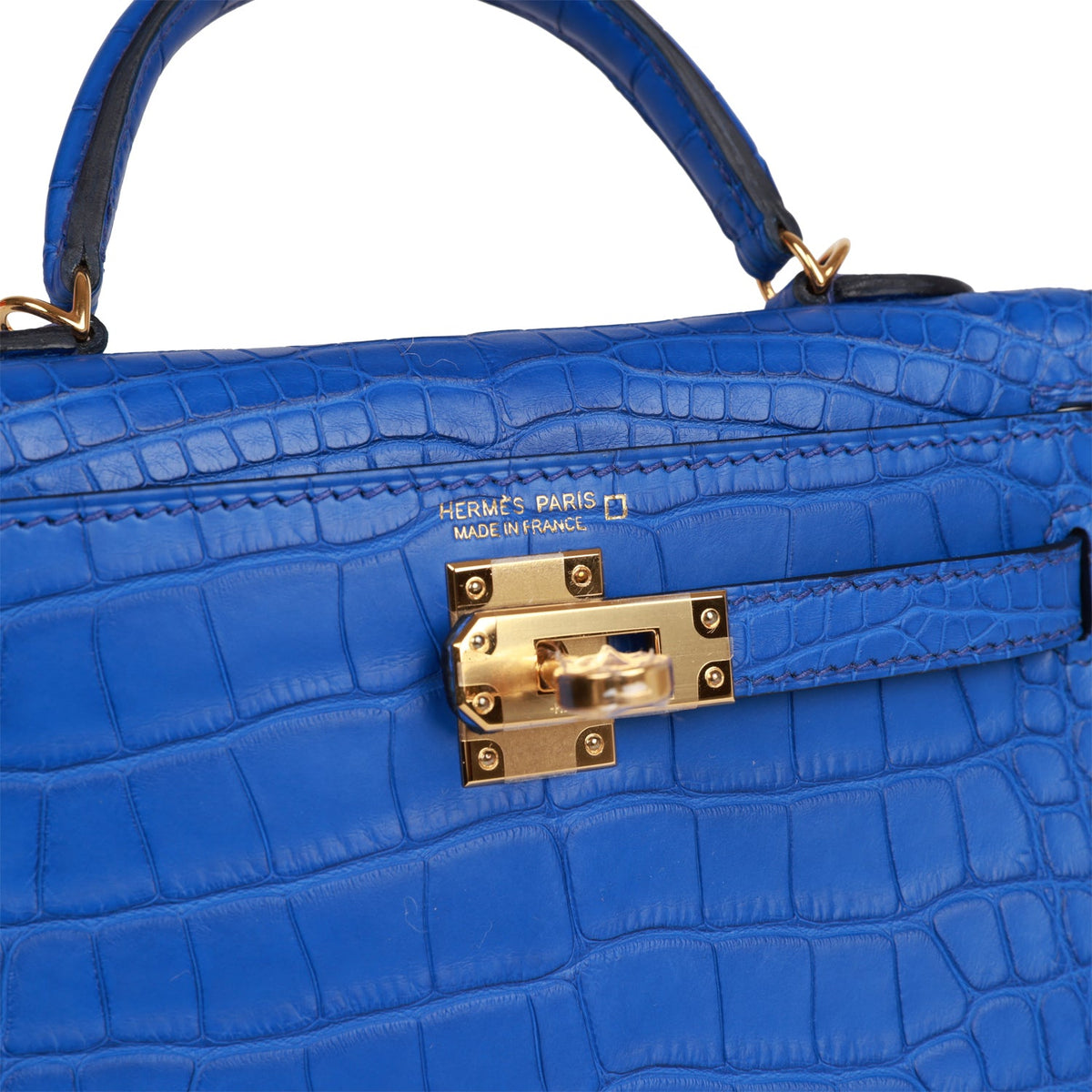 Hermès Kelly Sellier 20 Bleu Royal Matte Faux Leather Gold Hardware