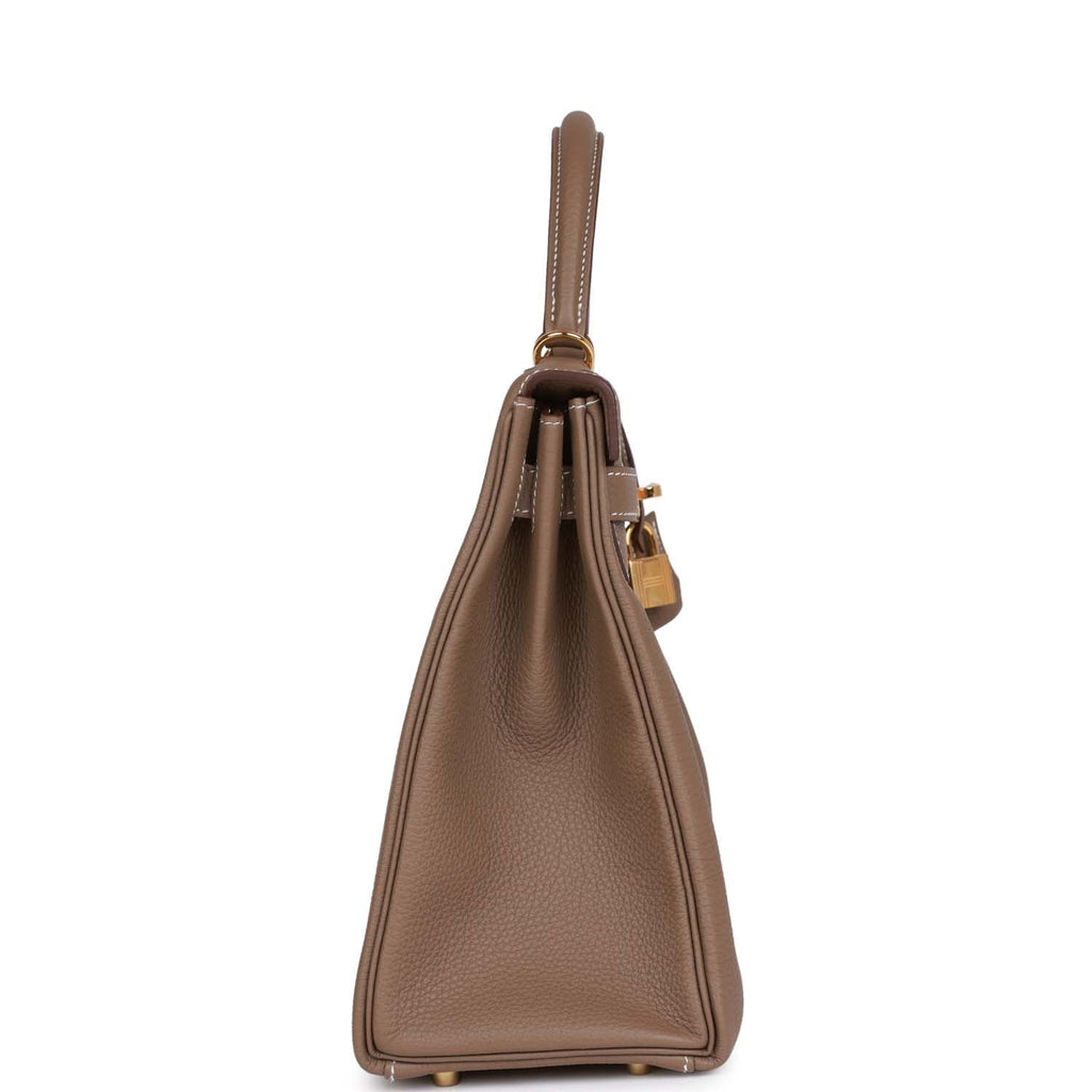 Hermès Kelly Retourne 32 Etoupe Togo Gold Hardware