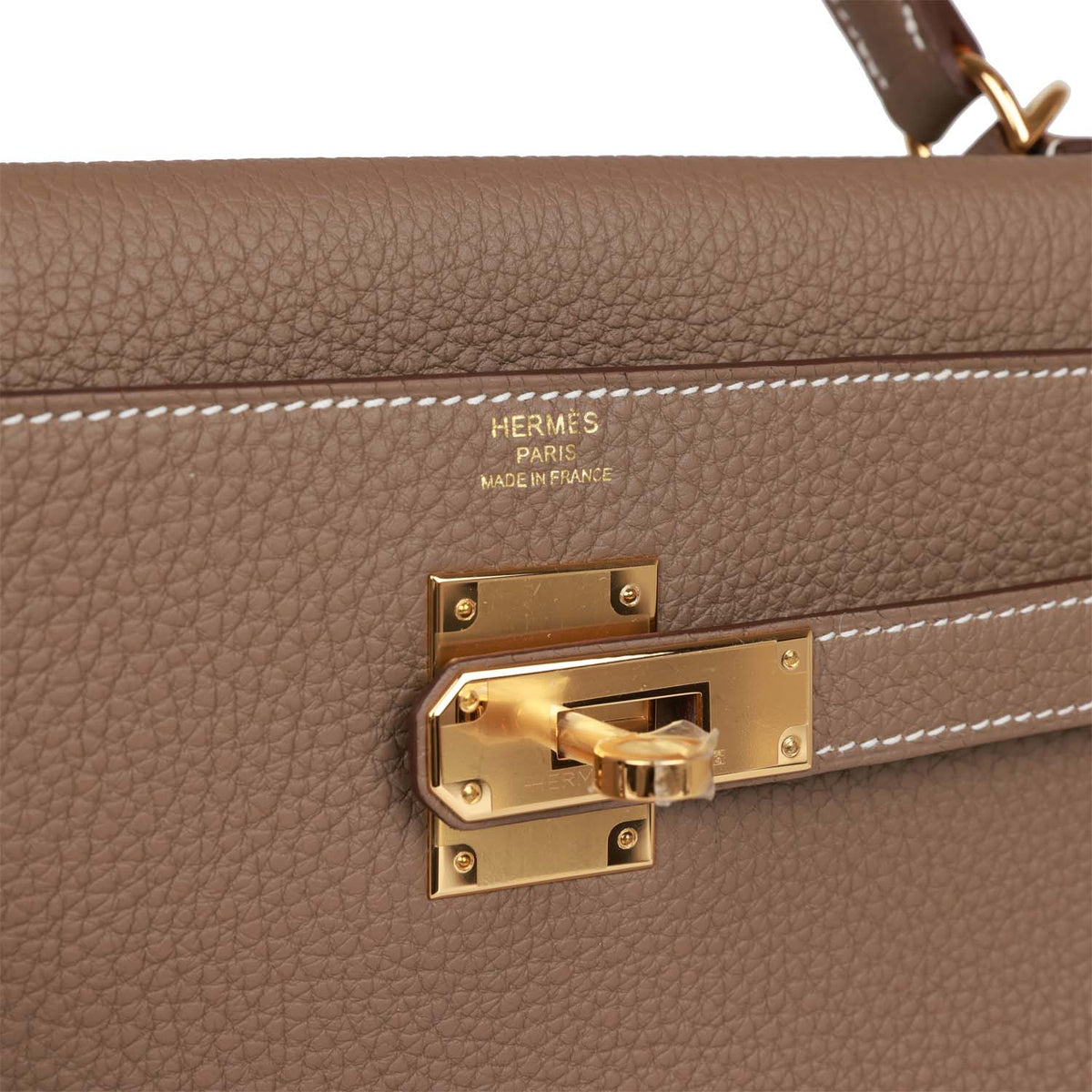 Hermès Kelly Retourne 32 Etoupe Togo Gold Hardware