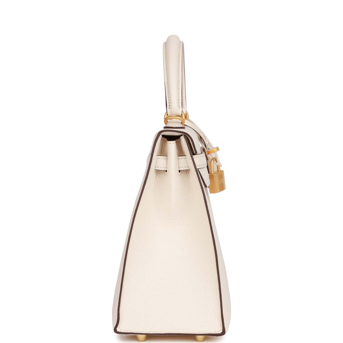 Hermès Special Order (HSS) Kelly Sellier 25 Nata Verso Chevre Brushed Gold Hardware