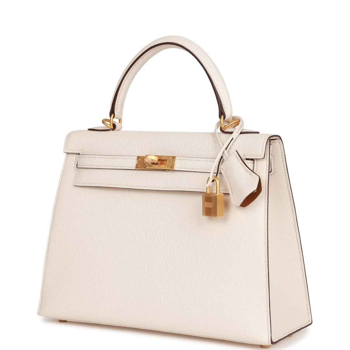 Hermès Special Order (HSS) Kelly Sellier 25 Nata Verso Chevre Brushed Gold Hardware