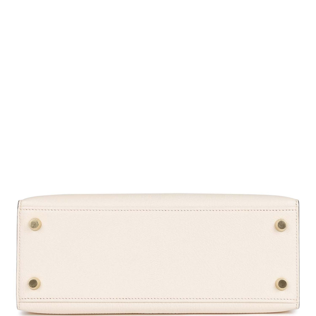 Hermès Special Order (HSS) Kelly Sellier 25 Nata Verso Chevre Brushed Gold Hardware