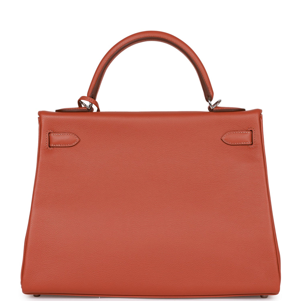 Hermès Kelly Retourne 32 Blush Verso Evercolor Palladium Hardware
