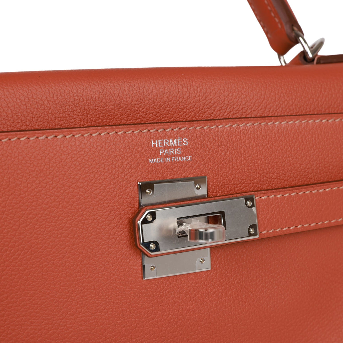Hermès Kelly Retourne 32 Blush Verso Evercolor Palladium Hardware