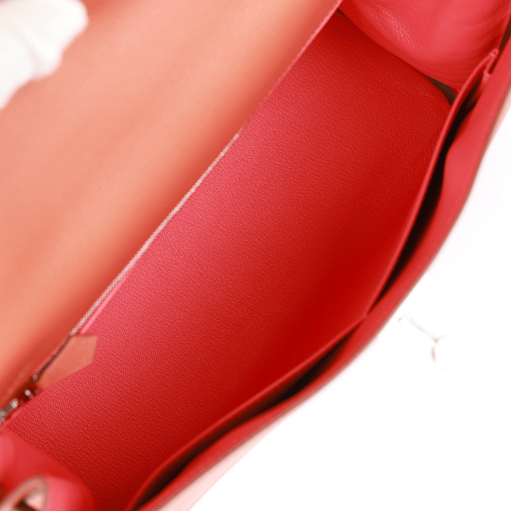 Hermès Kelly Retourne 32 Blush Verso Evercolor Palladium Hardware