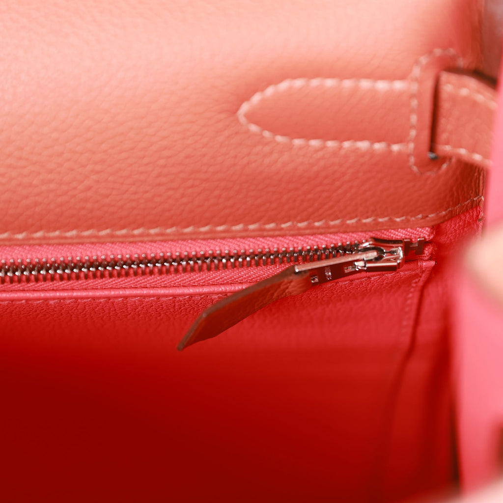 Hermès Kelly Retourne 32 Blush Verso Evercolor Palladium Hardware