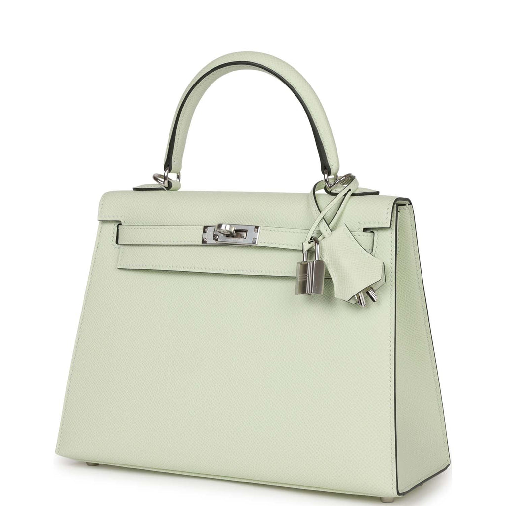 Hermès Kelly Sellier 25 Vert Fizz Epsom Palladium Hardware