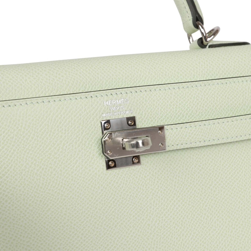 Hermès Kelly Sellier 25 Vert Fizz Epsom Palladium Hardware