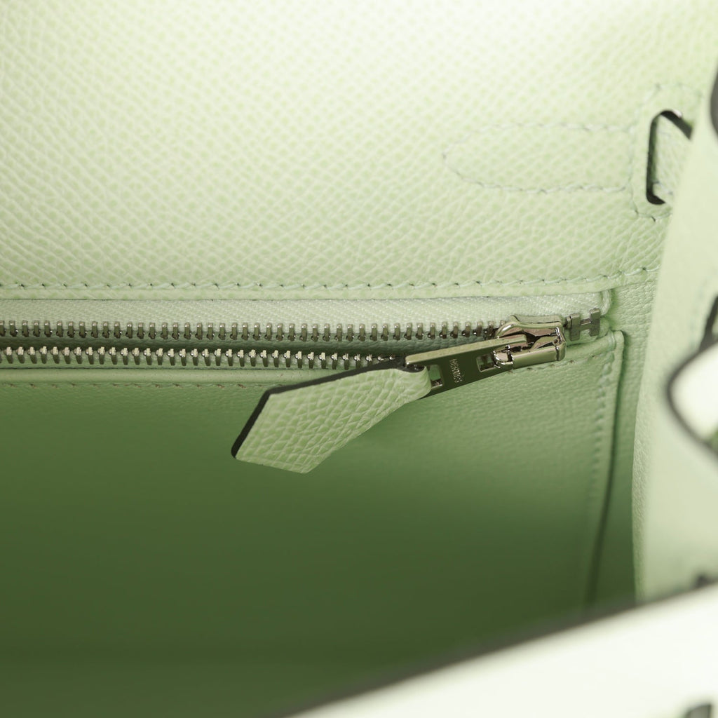 Hermès Kelly Sellier 25 Vert Fizz Epsom Palladium Hardware
