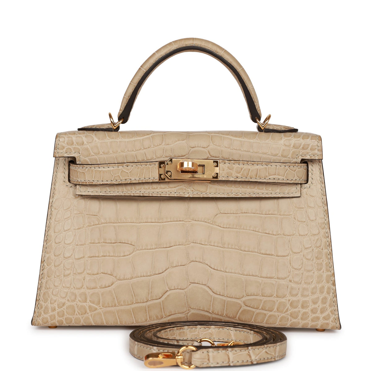 Hermès Kelly 20 Trench Matte Faux Leather Gold Hardware