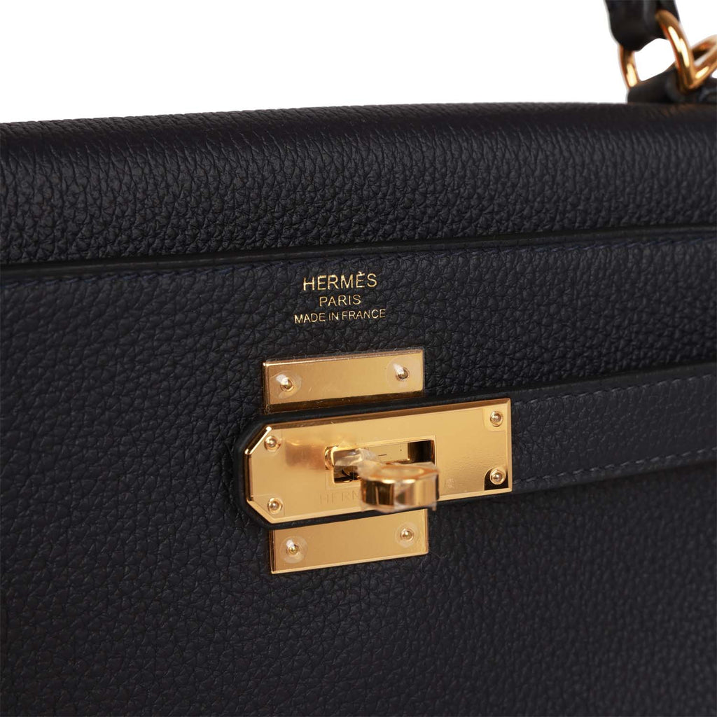 Hermès Kelly Retourne 28 Caban Togo Gold Hardware